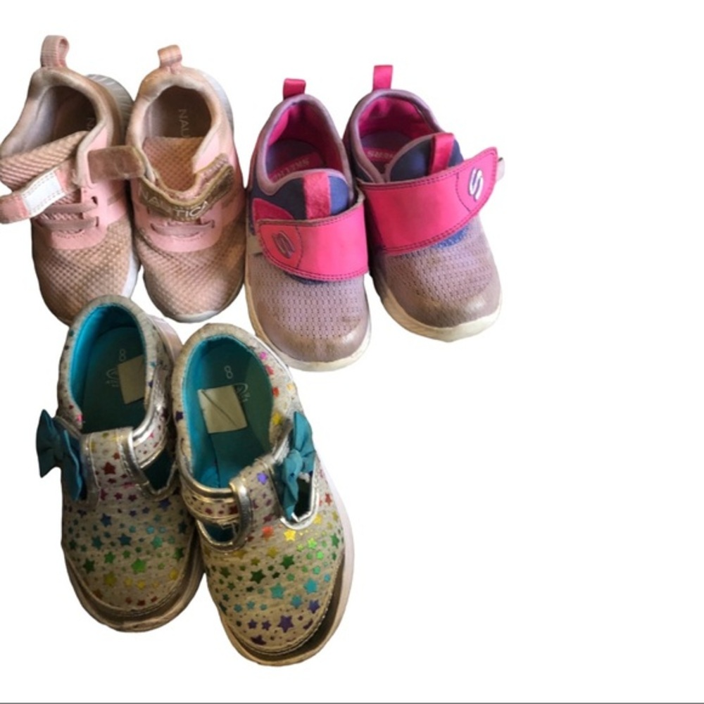 3 pairs toddler shoes bundle Skechers nautica - toddler size‎ 7